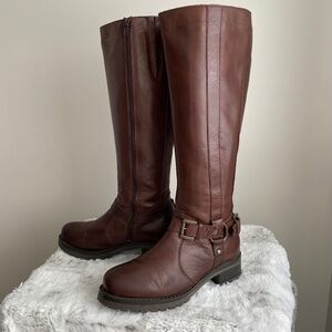 Miz Mooz Pippy Knee High Brown Leather Harness Boot - Size 8/EU 39